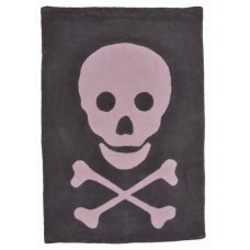 Cotton Rug Skull: Grey - Pink