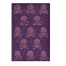 Wool Rug Skull : Purple - Light Purple