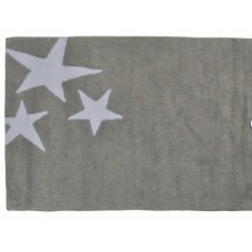Cotton rug 3 Stars : Dark grey - White