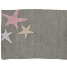 Cotton rug  3 Stars : Grey - Pink