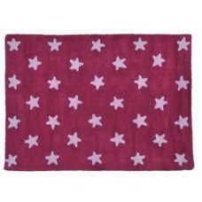 Washable Cotton Multi stars : Fuchsia - White