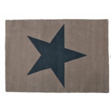 Wool Star Rug : Linen - Dark Grey 