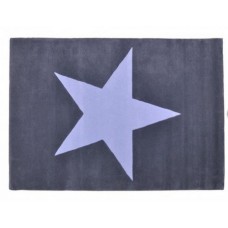 Wool Star Rug : Dark Grey - Blue
