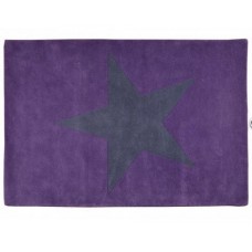 Wool Rug Star : Purple - Dark Grey 