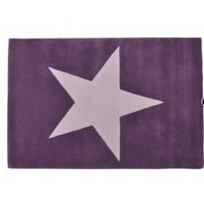 Wool Rug Star : Purple - Light Grey 