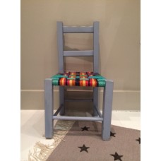 Small Rustique chair 2: green-multicolour