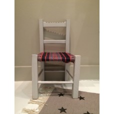 Small Rustique chair 1:  blue/red