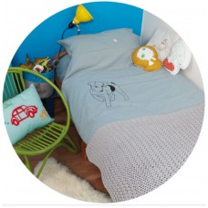 Duvet cover cot bed / toddler bed - Dog by Mimi Lou