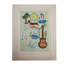 Guitar print by Rosie Wonders