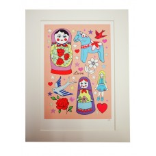 Russian dolls print by Rosie Wonders
