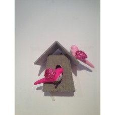 Birdhouse Medium " Pink Birds" - Tamar Mogendorff