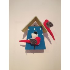 Birdhouse Medium " Red birds " - Tamar Mogendorff