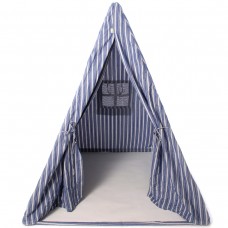 Wigwams with blue stripes