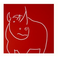 Linocut " Rhino " by Jane Bristowe - Limited edition x/50. Framed